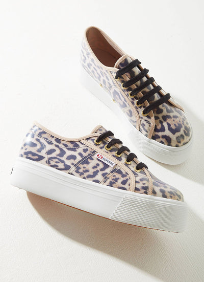 2790- Cotransprent Printed Sneaker - A1S Beige/ jaguar